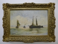 L. Hartmann: Segelschiffe auf dem Meer, signiertes Öl Gemälde, um 1900