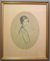 Hortense Mattice Gordon (1887/89-1961): Art Deco Frauenporträt - Aquarell, datiert 1925