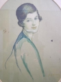 Foto 2: Hortense Mattice Gordon (1887/89-1961): Art Deco Frauenporträt - Aquarell, datiert 1925