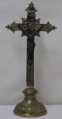 Historismus Standkreuz / Kruzifix, versilbert, um 1870