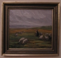 Foto 1: Arthur Kampf (1864-1950): Landschaft mit Schafen, Öl Gemälde