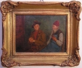 Wladimir Magidéy (1881 geboren): "Die Unterhaltung" - Genrebild, Öl Gemälde, München