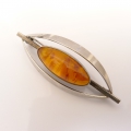 Foto 1: Art Deco Brosche, 835er Silber, mit Bernstein