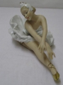 Art Deco Porzellan Figur: Ballett-Tänzerin, um 1930, gemarkt Heinz Schaubach (Wallendorf - Thüringen)