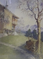 Foto 2: Otto Eissner: Berghütte, signiertes Aquarell, datiert 1943, München