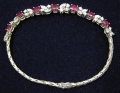 Foto 2: Art Deco Armband, Weißgold, Brillanten, Diamanten, Rubine, Chaton-Fassung