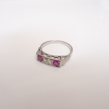 Foto 1: Art Deco Schmuck, Allianz-Ring: Weißgold, Brillant, Rubine