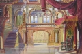 Karl Fischer: Bühnenbild-Entwurf, signiertes Aquarell, Weimarer Hoftheater-Maler, um 1900