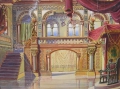 Foto 2: Karl Fischer: Bühnenbild-Entwurf, signiertes Aquarell, Weimarer Hoftheater-Maler, um 1900