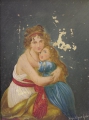 Foto 2: Signiertes Biedermeier Öl Gemälde: Mutter mit Kind