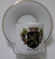 Foto 1: Gemarkte Porzellan Vitrinentasse, Freimaurer, um 1900, Wappen Gera-Reuss