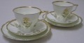 2 x Porzellan Vitrinen-Tasse, um 1900, gemarkt