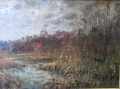 Foto 2: Robert Müller (1859-1895): Seenlandschaft am Fischerdorf Ferch, Öl Gemälde, 19. Jahrhundert