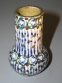 Foto 1: Kleine zylindrische Bunzlauer Keramik Vase, um 1900, hand-abgedreht