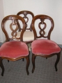 3 x Louis Philippe Sessel-Stühle, in Mahagoni