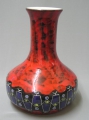 Große Keramik Design Vase, um 1950, rot-blaue Glasur