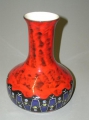 Foto 2: Große Keramik Design Vase, um 1950, rot-blaue Glasur