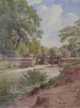 Foto 2: Wilhelm Streckfuß (1817-1896): Landschaftsbild - Wehr, Aquarell