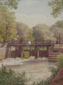 Foto 3: Wilhelm Streckfuß (1817-1896): Landschaftsbild - Wehr, Aquarell