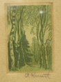 Adolf Kunst (1882 geboren): Exlibris, Graphik - Farbholzschnitt, Landschaft