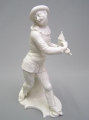 Foto 1: nach Franz Anton Bustelli (1723-1763): Harlekin / Pierrot, Commedia dell´arte, Porzellan Figur, Originalmodell von 1759/60, Erstausformung Nymphenburg um 1770, gemarkt Rimpu München 1968