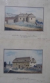 Kolorierte Biedermeier Zeichnungen-Serie: Schrottmühle Steinitz, 1860, Monogramm FR, mit handschriftlichen Erläuterungen