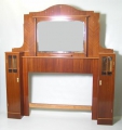 Foto 3: Jugendstil Sofa-Umbau, Mahagoni, mit originalem Spiegel, 2 Seiten-Container, mit Intarsien sowie Perlmutt-Einlagen