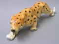 Porzellan Figur: Leopard, gemarkt Sitzendorf (Thüringen), Gebrüder Voigt, um 1930