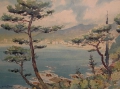 Johannes Harders (1871-1950): Aquarell, "Südländische Landschaft", Pseudonym H. Clausen