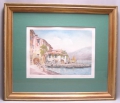 Foto 2: Signierter Farb-Druck: Ansicht Hafen von Limone sul Garda (Gardasee), Südländische Landschaft, um 1900