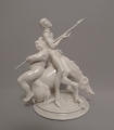 Foto 1: Friedrich Theilmann (1902-1991): Don Quichotte und Sancho Panza, signierte Porzellan Figuren-Gruppe, Entwurf 1935, Ausführung 1936/37 Schwarzburger Werkstätten (Unterweißbach / Thüringen) gemarkt