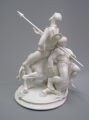 Foto 2: Friedrich Theilmann (1902-1991): Don Quichotte und Sancho Panza, signierte Porzellan Figuren-Gruppe, Entwurf 1935, Ausführung 1936/37 Schwarzburger Werkstätten (Unterweißbach / Thüringen) gemarkt