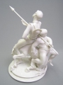 Foto 6: Friedrich Theilmann (1902-1991): Don Quichotte und Sancho Panza, signierte Porzellan Figuren-Gruppe, Entwurf 1935, Ausführung 1936/37 Schwarzburger Werkstätten (Unterweißbach / Thüringen) gemarkt