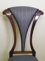 Foto 3: Jugendstil Hochlehner Sessel / Musikstuhl, Design Entwurf, nußbaumfarbig, Rückenbrett in Fächer-Form