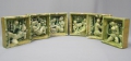 6 x Kacheln mit Ton-Reliefs: Liebes-Szenen, aus Boccaccios "Decamerone"