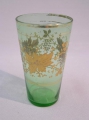 Foto 1: Becher-Glas, um 1900, mit goldenem Weinlaub-Dekor