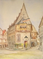 Foto 1: Aquarell: Patrizier-Haus Brusttuch in Goslar (Harz), mit Monogramm, 1917 datiert