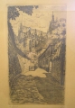 Albert Rose (1905 geboren): Erfurt - Mariendom und Stiftsgasse, signierte Graphik - Lithographie