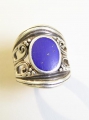 Ring, um 1900, 925er Sterlingsilber, mit Lapislazuli