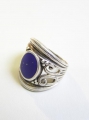 Foto 2: Ring, um 1900, 925er Sterlingsilber, mit Lapislazuli