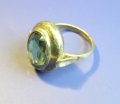 Ring, mit grünem Stein, um 1900, 835er Silber