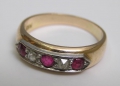 Foto 2: Ring, um 1900, mit Rubinen und Brillanten, 585er Gold