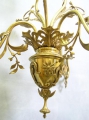 Foto 8: Louis Majorelle (1859-1926) attr.: große dreiarmige Jugendstil Decken-Lampe, um 1910