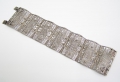 Foto 1: Breites, filigran durchbrochenes Silber Jugendstil Armband / Armreif