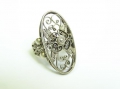 Filigran durchbrochener Silber Jugendstil Ring