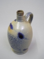 Foto 1: Bauchige Bunzlauer Keramik Flasche, um 1900