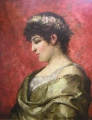 Foto 2: Otto Rudolf Hessler (1858 geboren): Frauen-Porträt als Römerin, signiertes Öl Gemälde, München