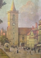 Foto 2: Walter Corsep (1862-1944): Stadtvedute Erfurt, Andreaskirche, Öl Gemälde, um 1900