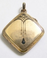 Foto 1: Goldenes Jugendstil Medaillon, mit Saphir