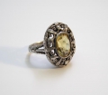 Ring, um 1900, 925er Sterlingsilber, mit Rauchquarz